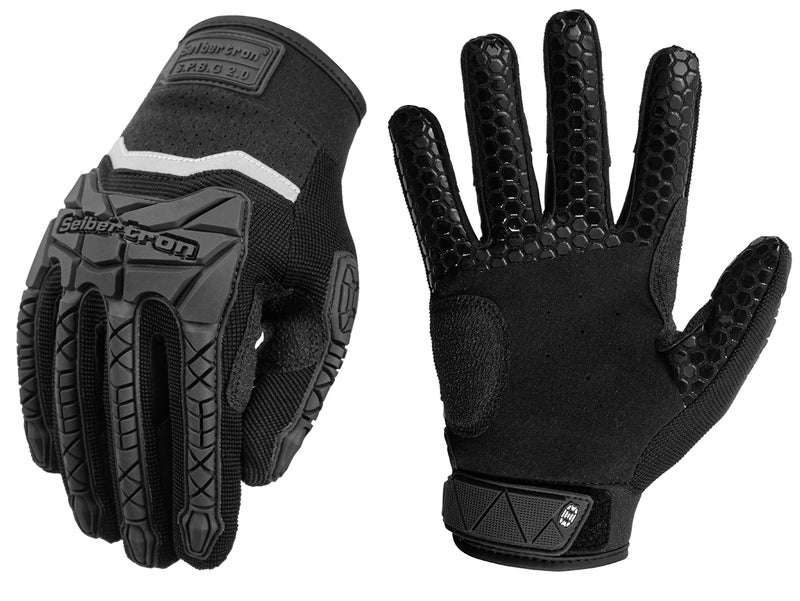 Seibertron S.P.B.G 2.0 Baseball/Softball Batting Super Grip and Protective Gloves Youth Black XL - Image 1